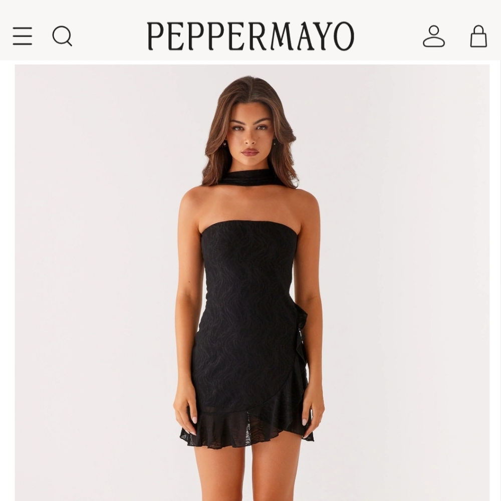 Peppermayo Bad Habits Black Mini Dress